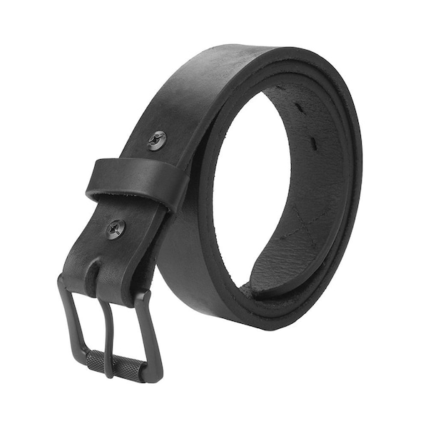 EDC-BLT-30-BLK, Full-Grain Leather, Black, 30 in